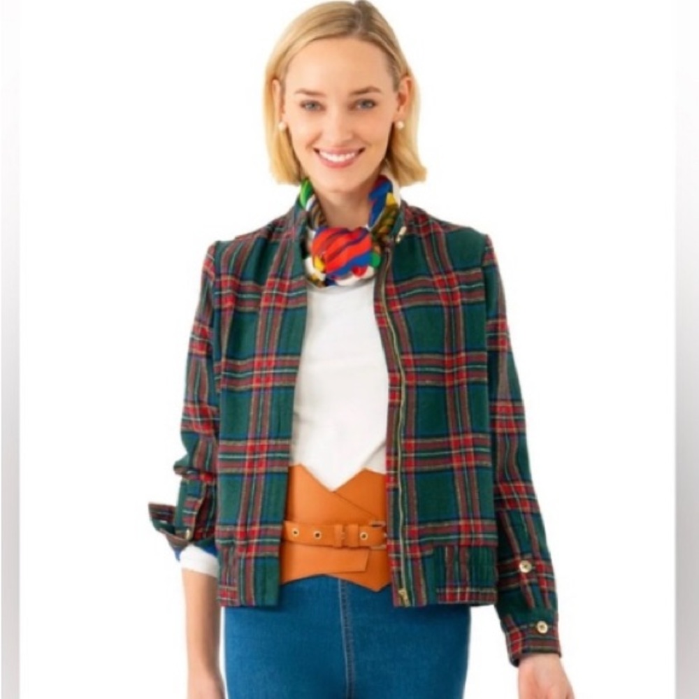 Gretchen Scott Tartan Bomber Jacket